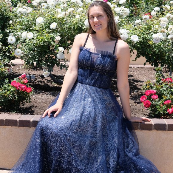 Starry Night Royal Blue Evening Dress (SIZE SMALL) - Picture 3 of 7